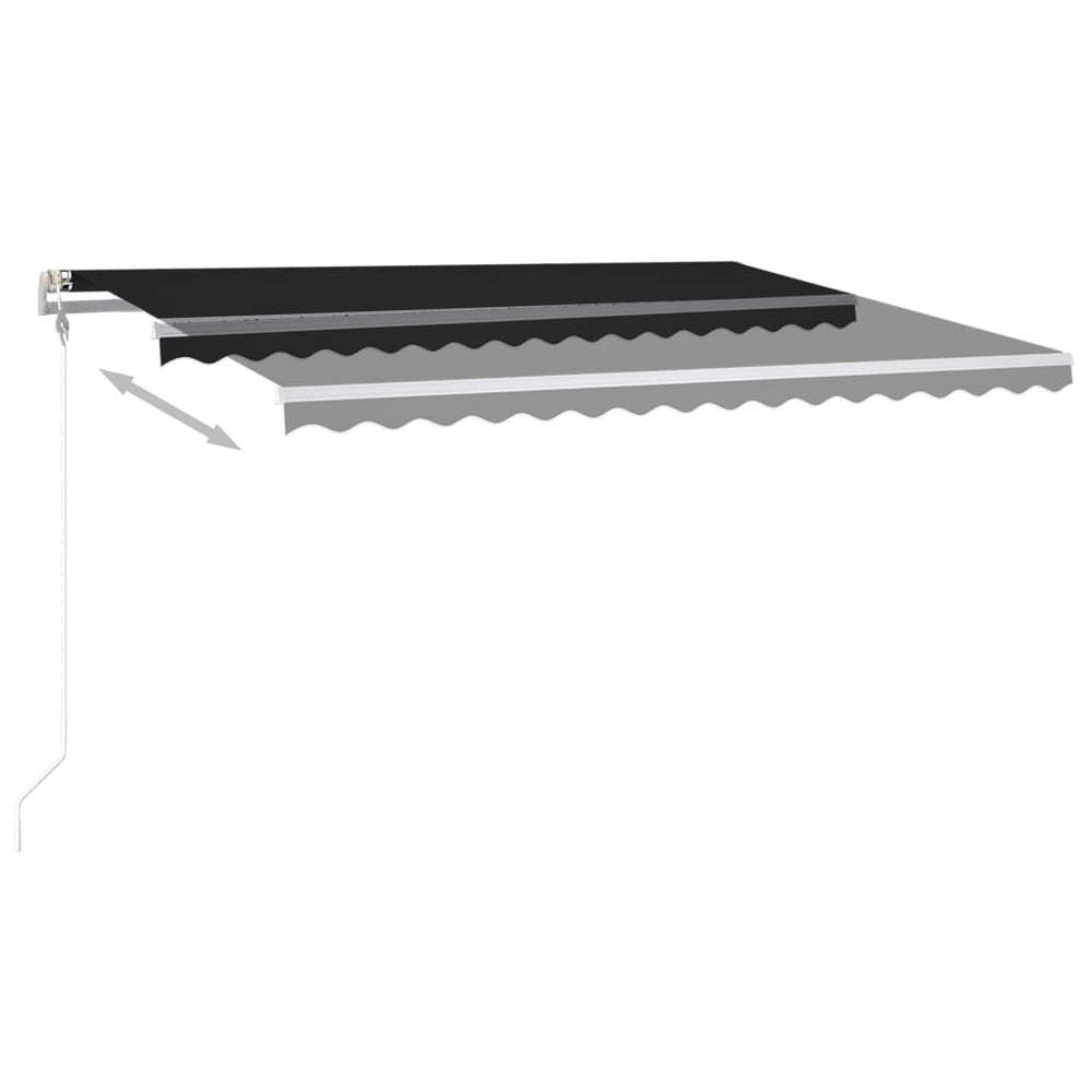 VIDAXL Auvent Automatique Et Capteur De Vent Led 4,5x3,5 M Anthracite