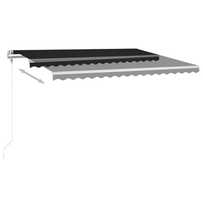 VIDAXL Auvent Automatique Et Capteur De Vent Led 4,5x3,5 M Anthracite