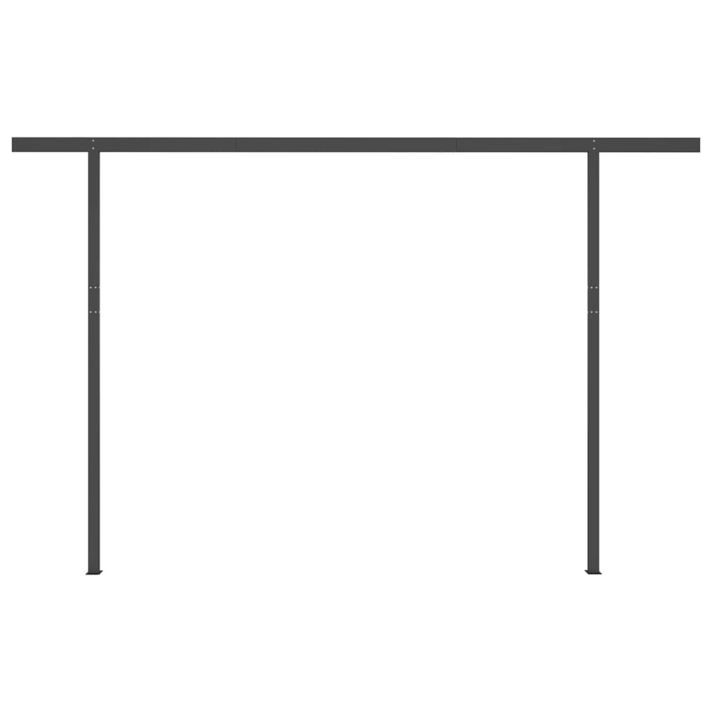VIDAXL Auvent Automatique Et Capteur De Vent Led 4,5x3,5 M Anthracite