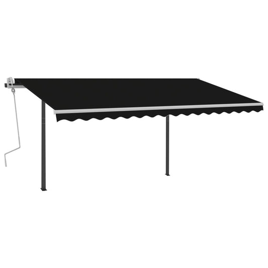VIDAXL Auvent Automatique Et Capteur De Vent Led 4,5x3,5 M Anthracite