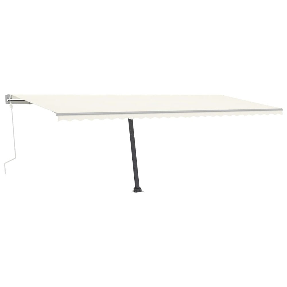 VIDAXL Auvent Manuel Rétractable Avec Led 600x350 Cm Crème