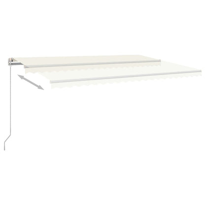 VIDAXL Auvent Automatique Capteur De Vent Et Led 5x3,5 M Crème