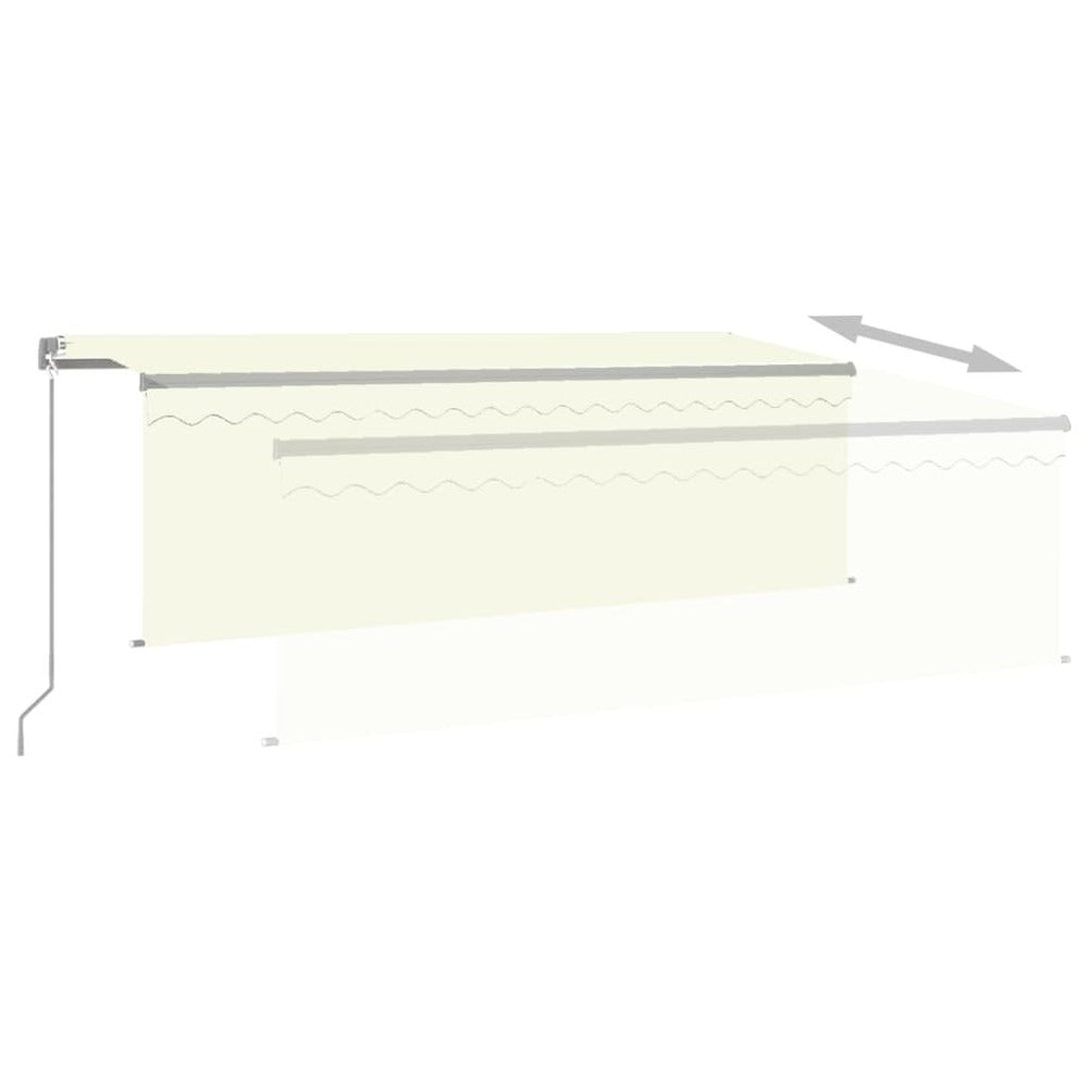 VIDAXL Auvent Manuel Rétractable Avec Store 4,5x3 M Crème