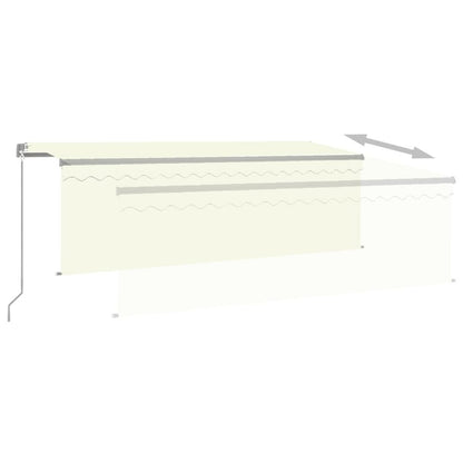 VIDAXL Auvent Manuel Rétractable Avec Store 4,5x3 M Crème