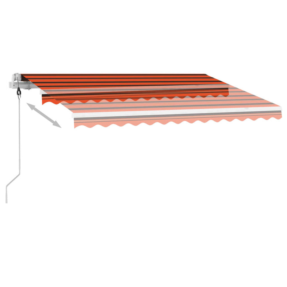 VIDAXL Auvent Automatique Capteur De Vent/led 300x250 Cm Orange/marron
