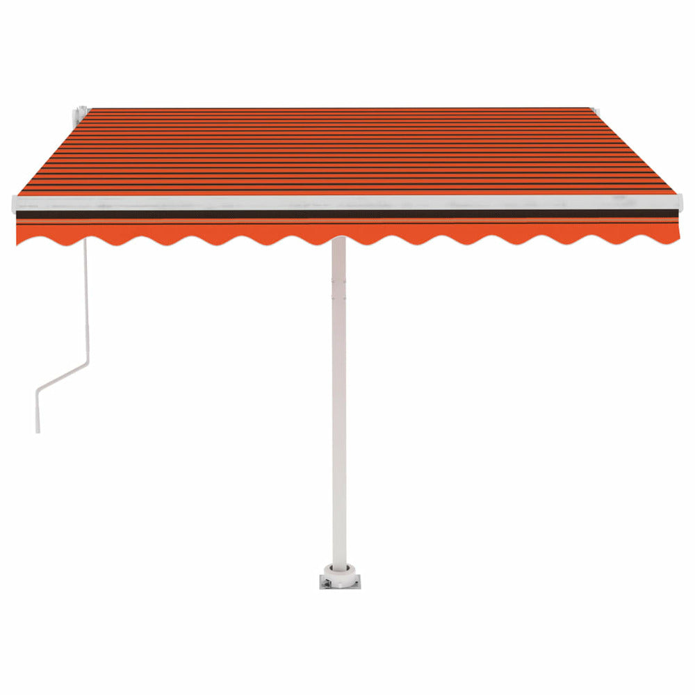 VIDAXL Auvent Automatique Capteur De Vent/led 300x250 Cm Orange/marron
