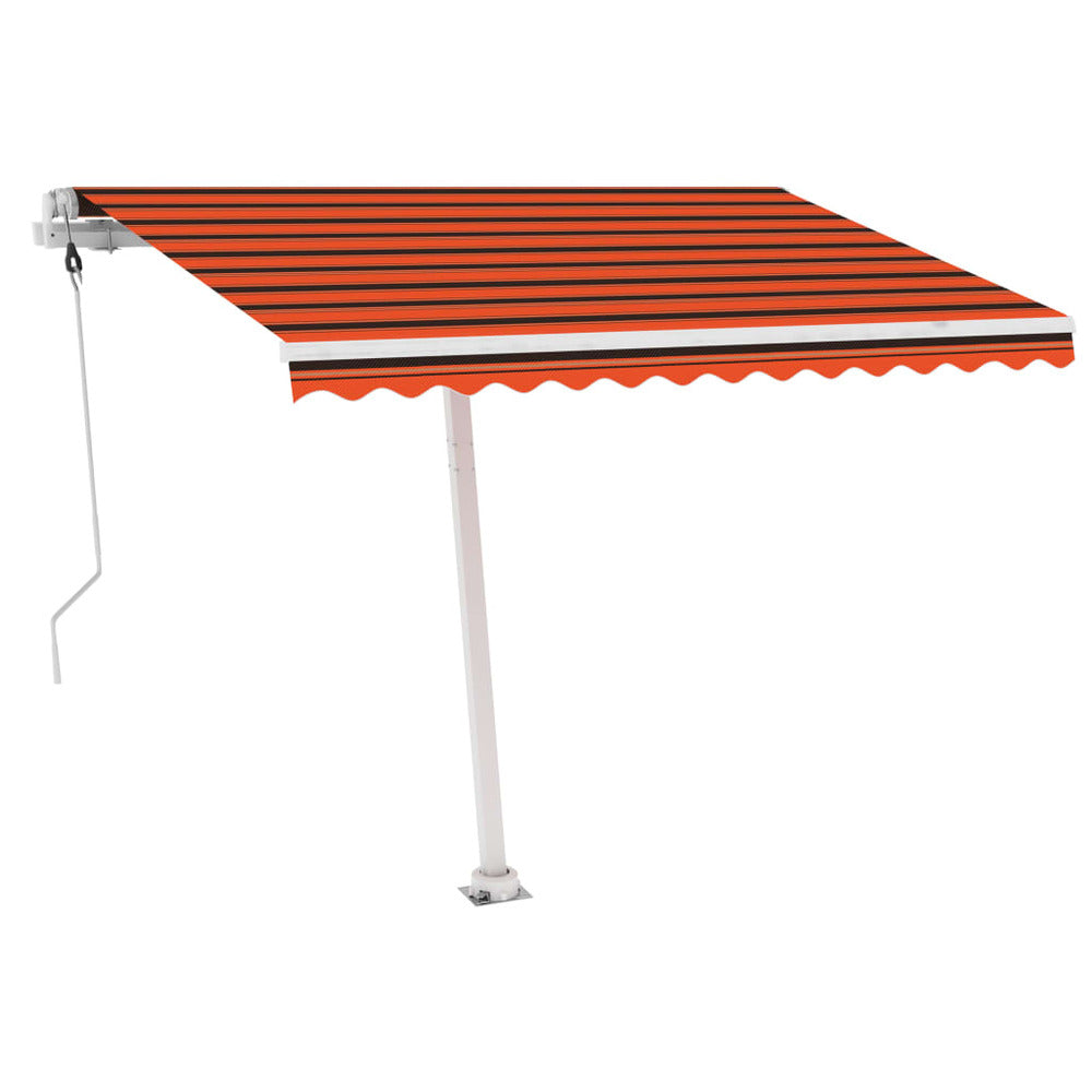 VIDAXL Auvent Automatique Capteur De Vent/led 300x250 Cm Orange/marron
