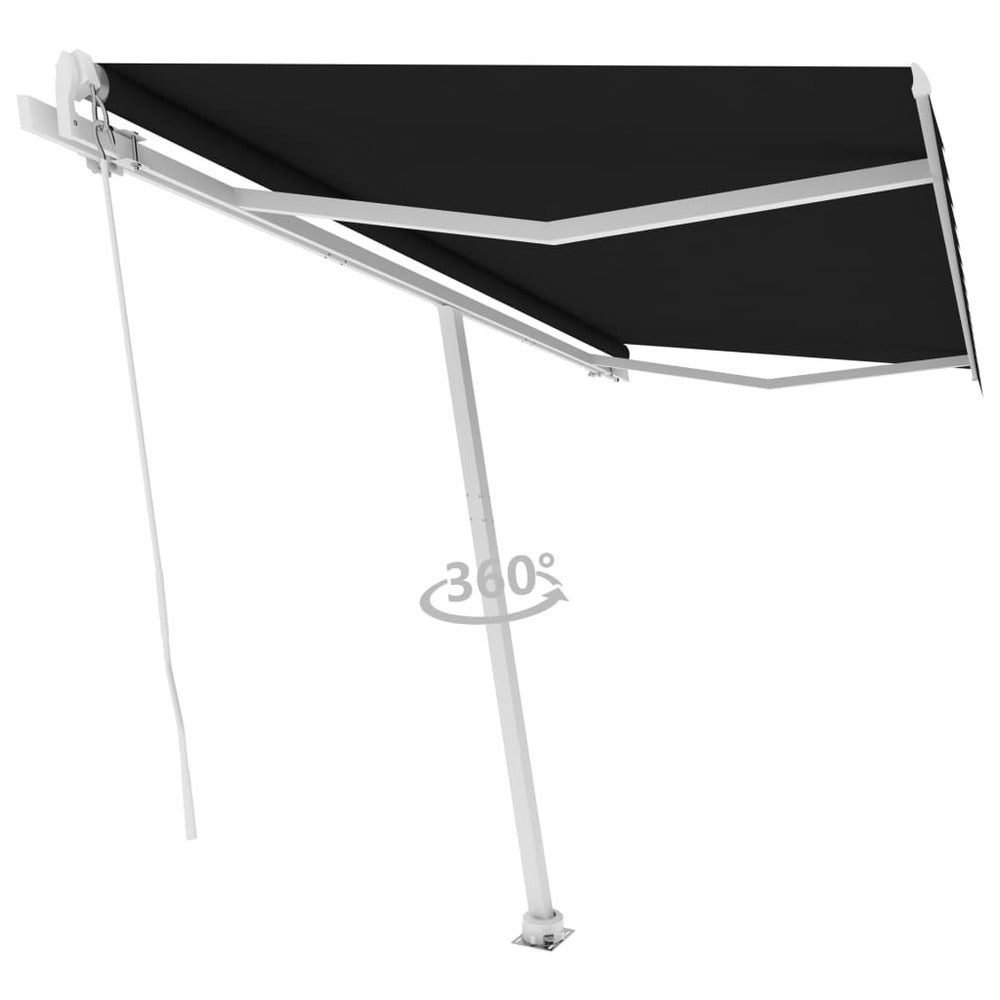 VIDAXL Auvent Manuel Rétractable Sur Pied 400x300 Cm Anthracite