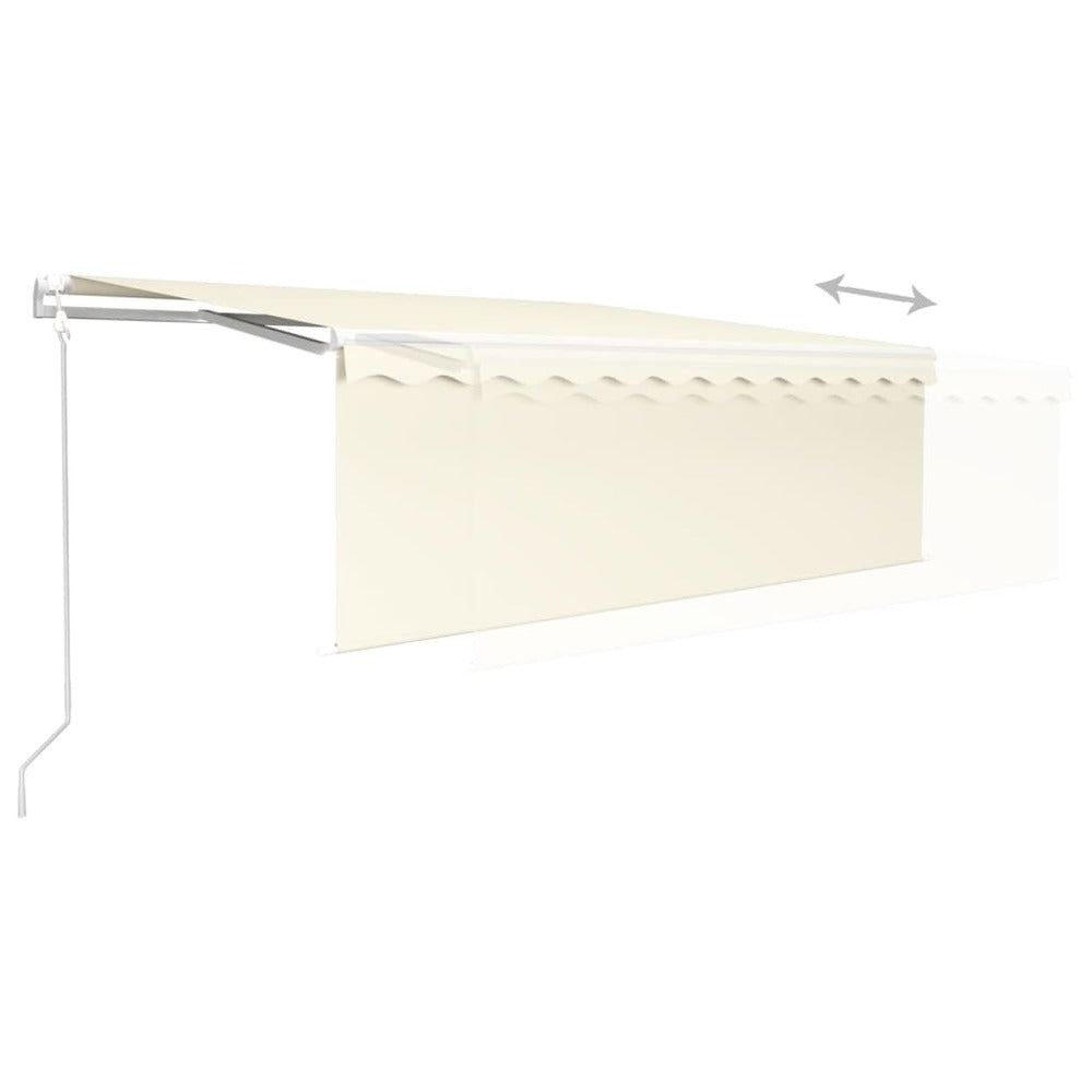 VIDAXL Auvent Automatique Rétractable Avec Store 4,5x3 M Crème