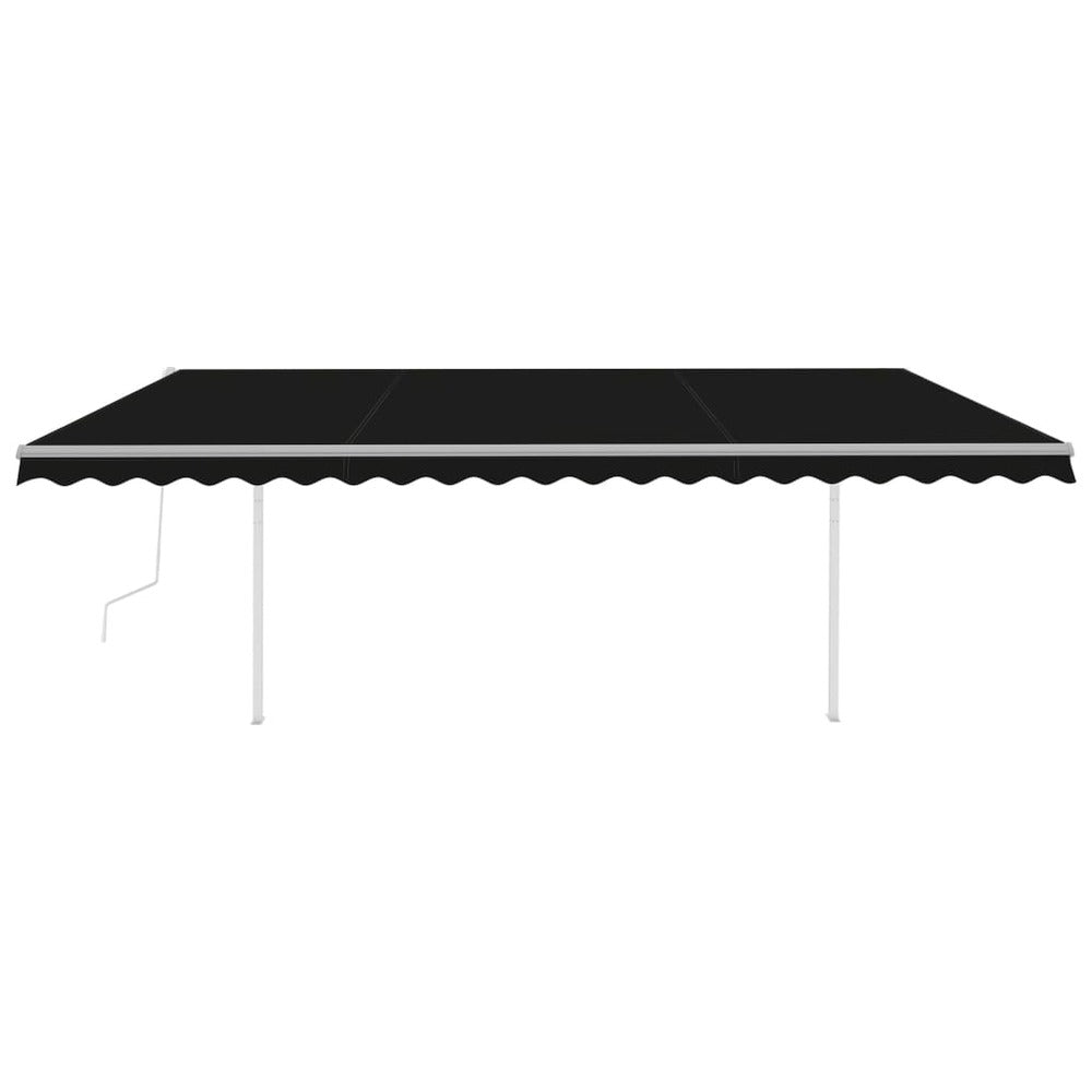 VIDAXL Auvent Rétractable Automatique Avec Poteaux 5x3 M Anthracite