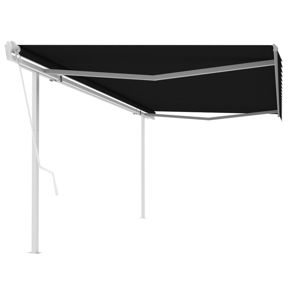 VIDAXL Auvent Rétractable Automatique Avec Poteaux 5x3 M Anthracite