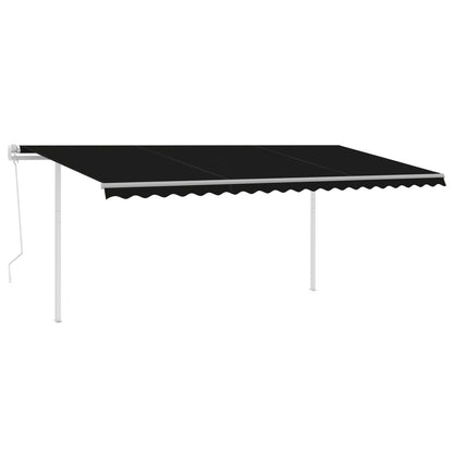 VIDAXL Auvent Rétractable Automatique Avec Poteaux 5x3 M Anthracite