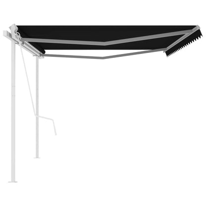 VIDAXL Auvent Rétractable Automatique Avec Poteaux 5x3 M Anthracite