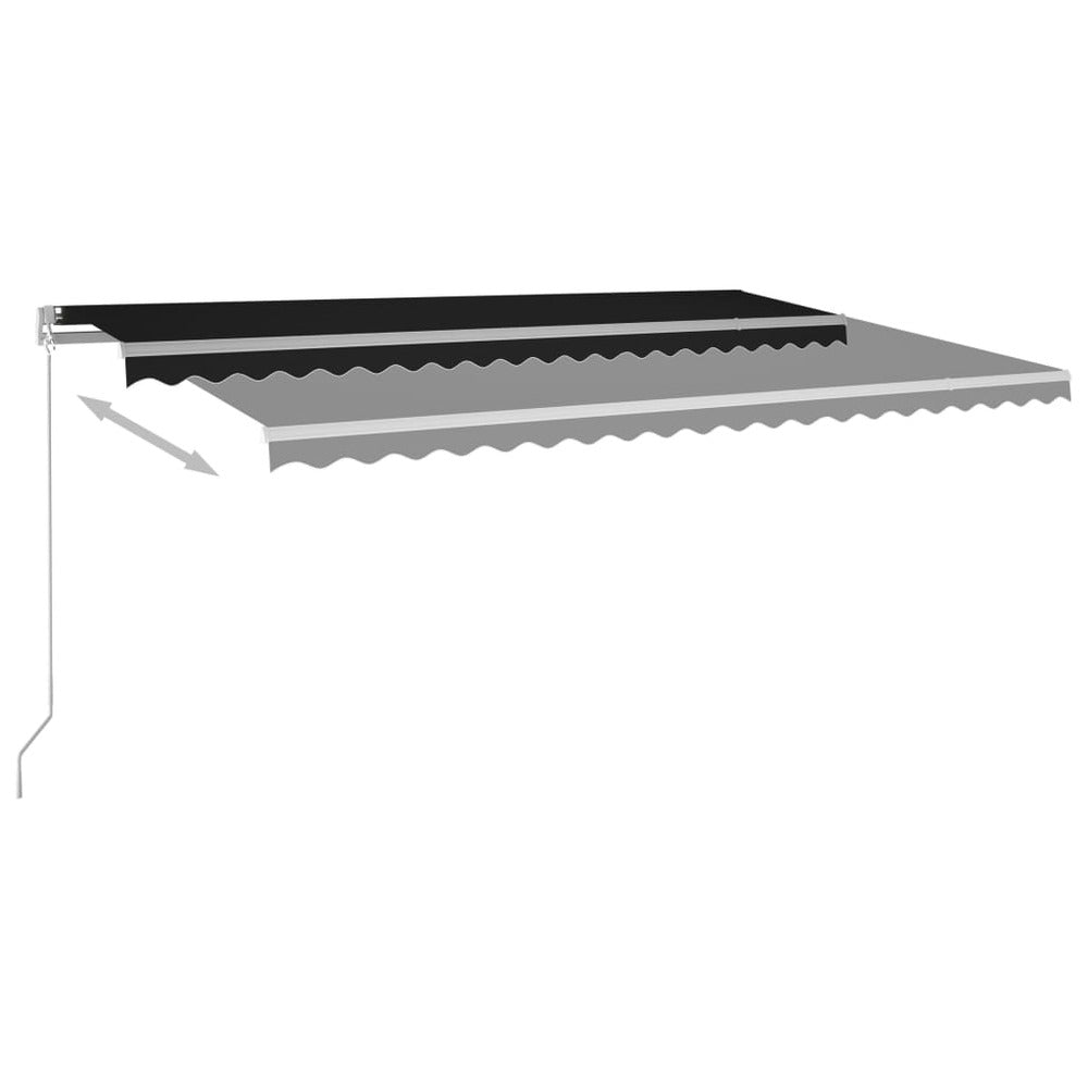VIDAXL Auvent Rétractable Automatique Avec Poteaux 5x3 M Anthracite