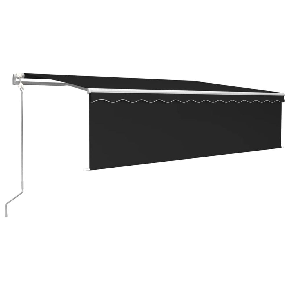 VIDAXL Auvent Automatique Store Capteur De Vent Et Led 5x3m Anthracite