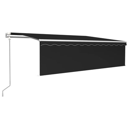 VIDAXL Auvent Automatique Store Capteur De Vent Et Led 5x3m Anthracite