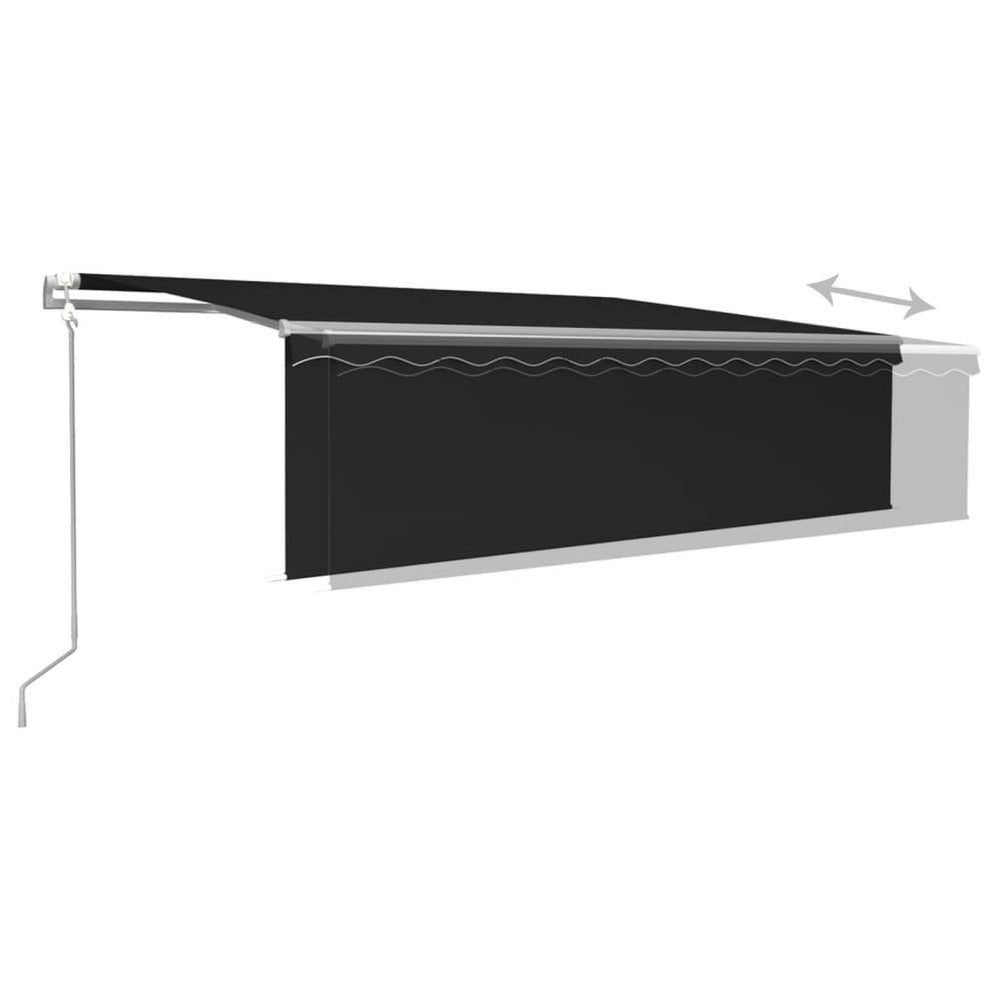 VIDAXL Auvent Automatique Store Capteur De Vent Et Led 5x3m Anthracite
