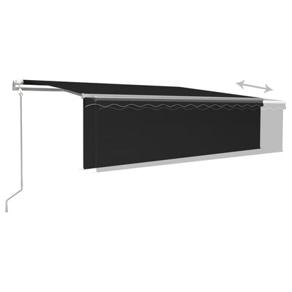 VIDAXL Auvent Automatique Store Capteur De Vent Et Led 5x3m Anthracite