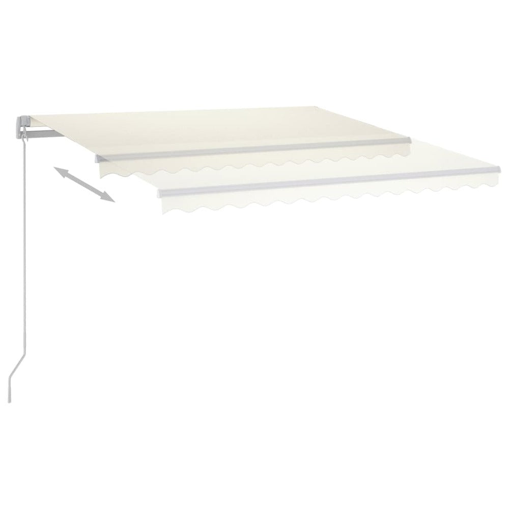 VIDAXL Auvent Automatique Avec Capteur De Vent Et Led 4x3,5 M Crème