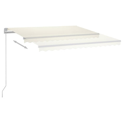 VIDAXL Auvent Automatique Avec Capteur De Vent Et Led 4x3,5 M Crème
