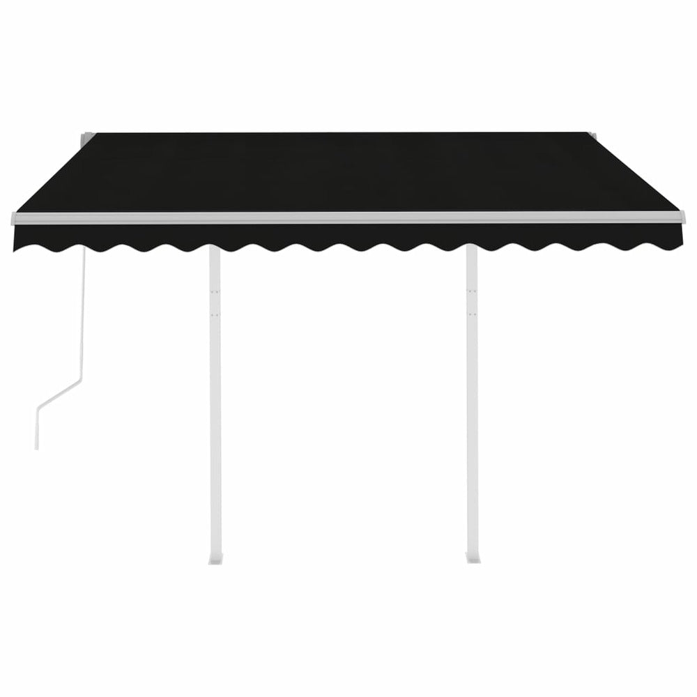 VIDAXL Auvent Rétractable Automatique Et Poteaux 3x2,5 M Anthracite