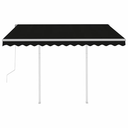 VIDAXL Auvent Rétractable Automatique Et Poteaux 3x2,5 M Anthracite