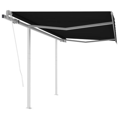 VIDAXL Auvent Rétractable Automatique Et Poteaux 3x2,5 M Anthracite