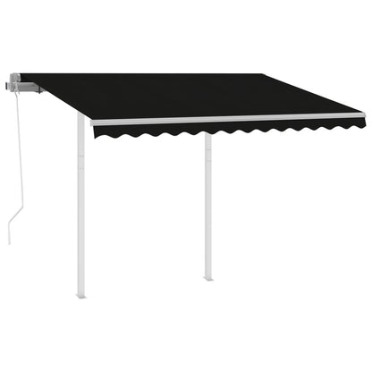 VIDAXL Auvent Rétractable Automatique Et Poteaux 3x2,5 M Anthracite