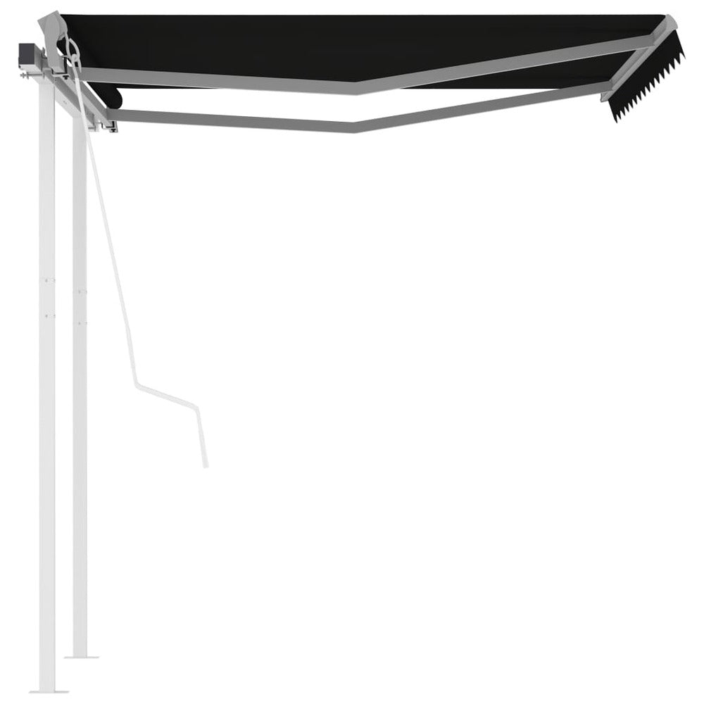 VIDAXL Auvent Rétractable Automatique Et Poteaux 3x2,5 M Anthracite