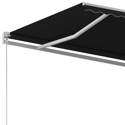 VIDAXL Auvent Rétractable Automatique Et Poteaux 3x2,5 M Anthracite
