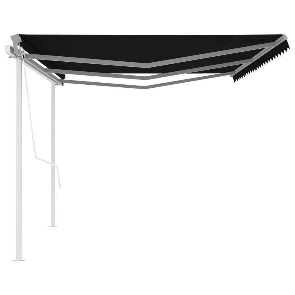 VIDAXL Auvent Automatique Rétractable Avec Poteaux 6x3,5 M Anthracite
