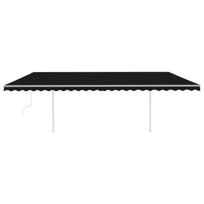 VIDAXL Auvent Automatique Rétractable Avec Poteaux 6x3,5 M Anthracite