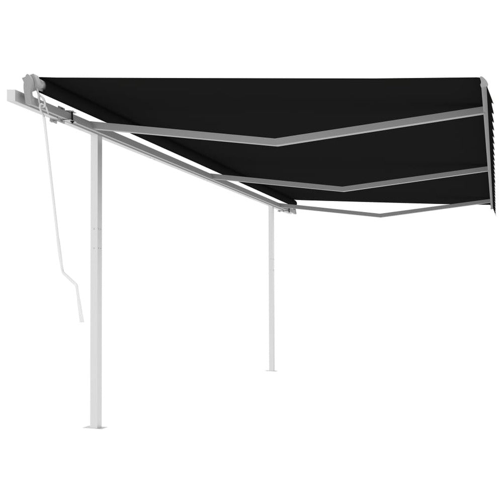 VIDAXL Auvent Automatique Rétractable Avec Poteaux 6x3,5 M Anthracite