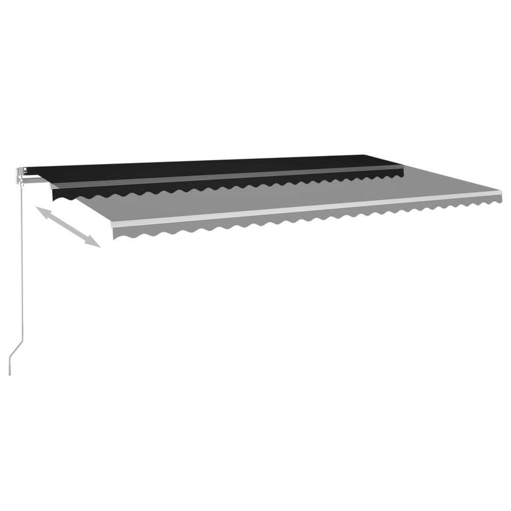 VIDAXL Auvent Automatique Rétractable Avec Poteaux 6x3,5 M Anthracite