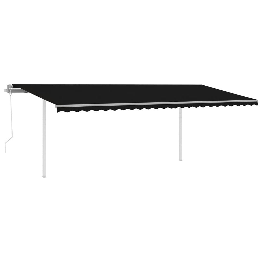 VIDAXL Auvent Automatique Rétractable Avec Poteaux 6x3,5 M Anthracite