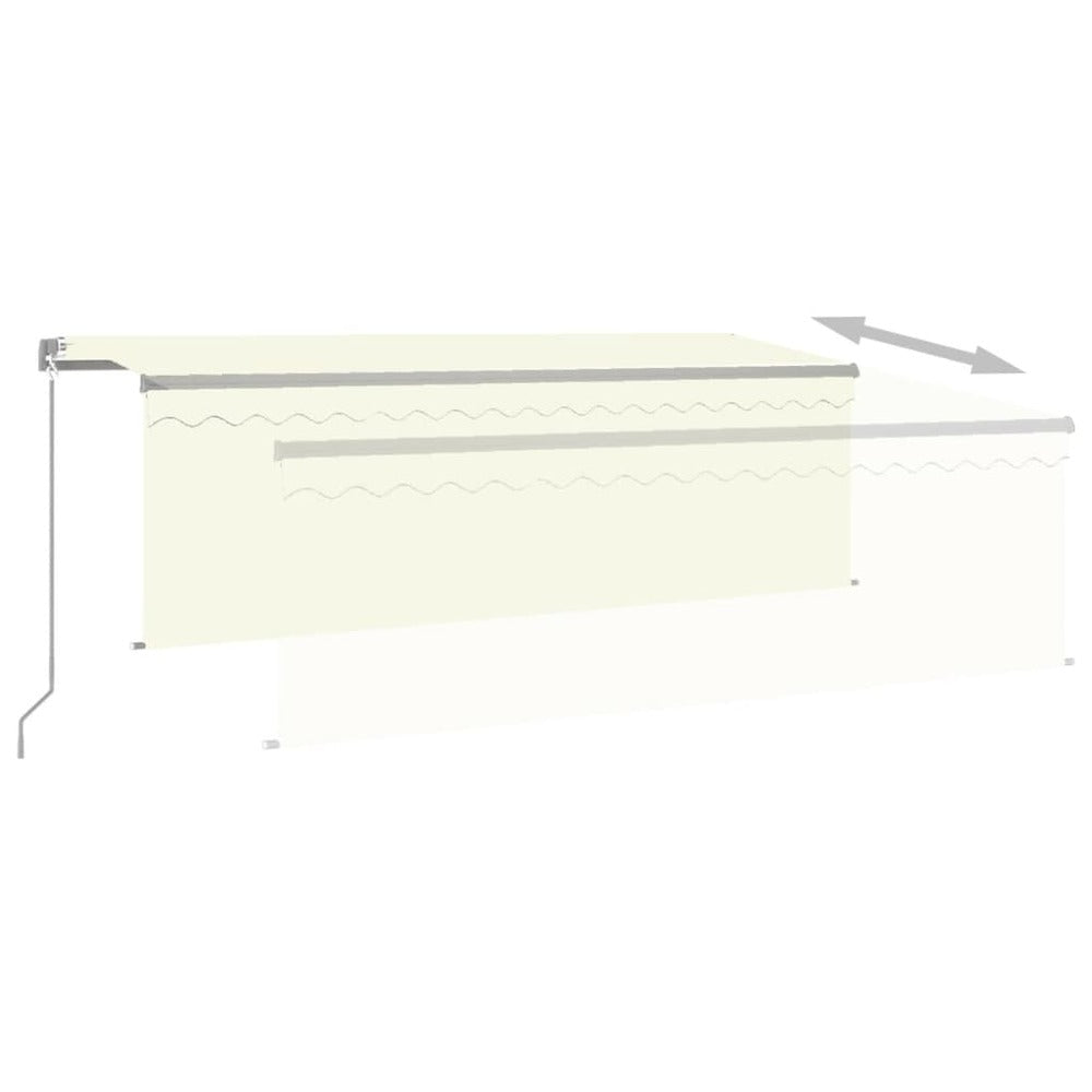 VIDAXL Auvent Manuel Rétractable Avec Store 4x3 M Crème