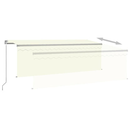VIDAXL Auvent Manuel Rétractable Avec Store 4x3 M Crème