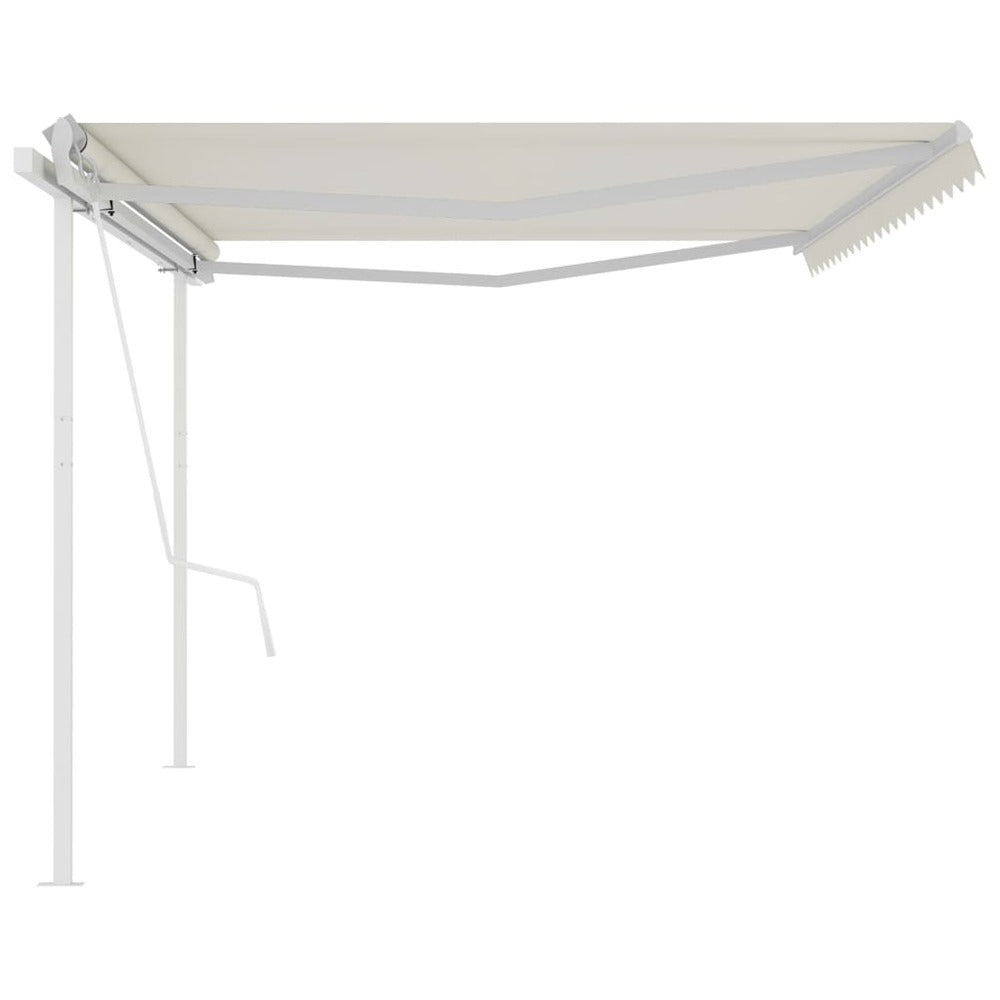 VIDAXL Auvent Automatique Rétractable Poteaux 5x3,5 M Crème