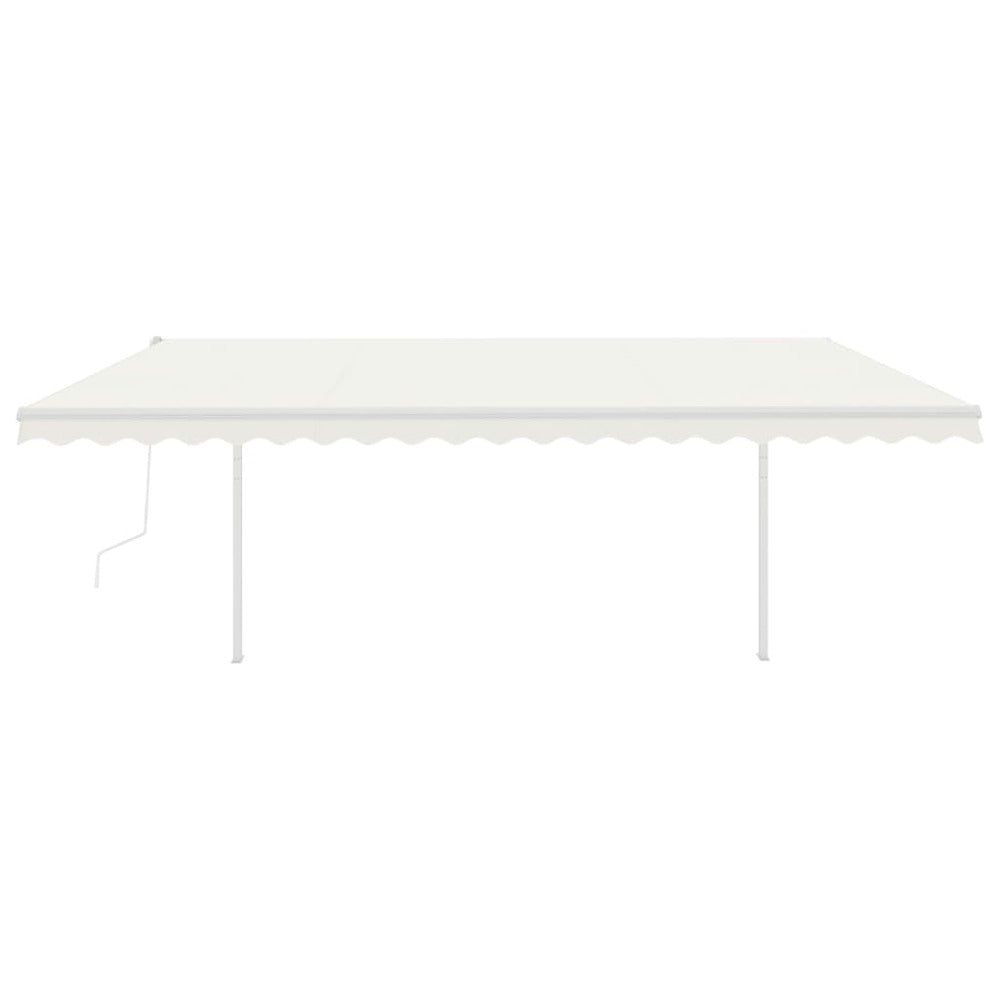VIDAXL Auvent Automatique Rétractable Poteaux 5x3,5 M Crème