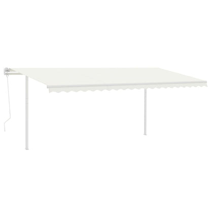 VIDAXL Auvent Automatique Rétractable Poteaux 5x3,5 M Crème