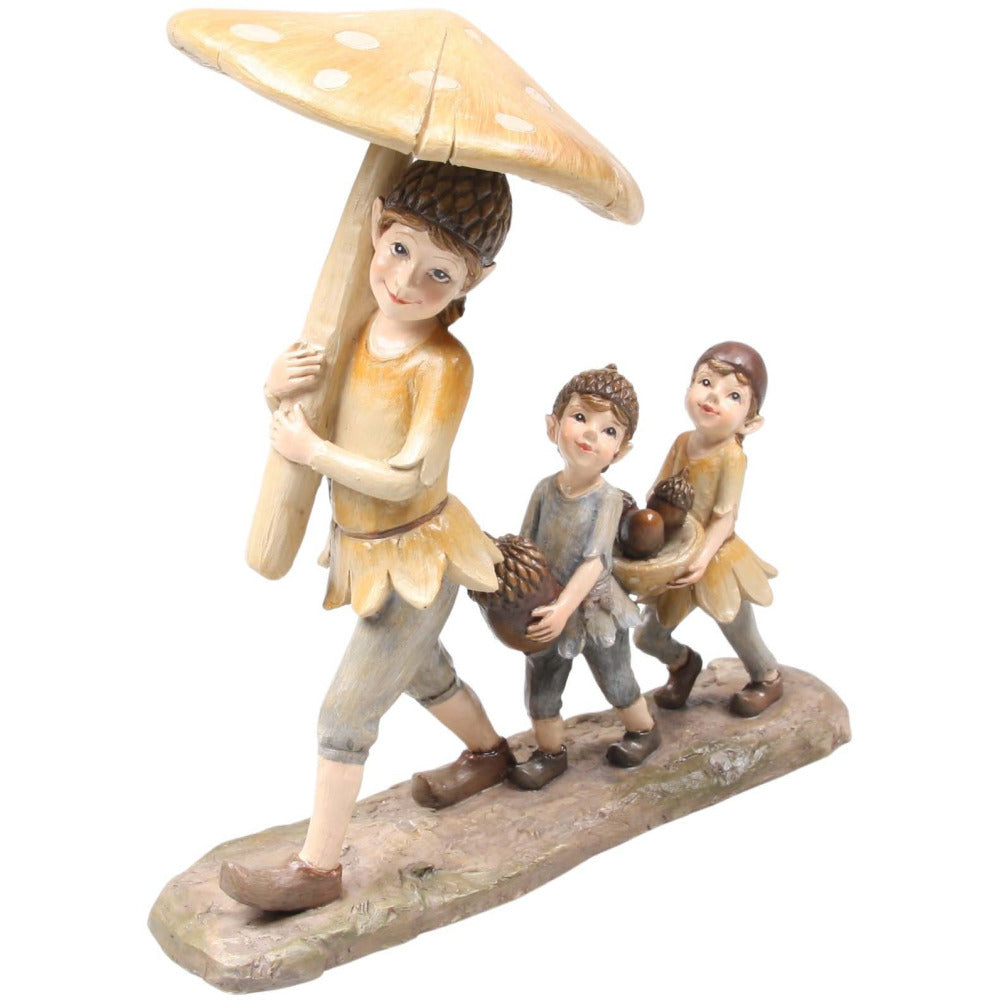  Figurine Fée En Résine Trois Fées Et Champignon