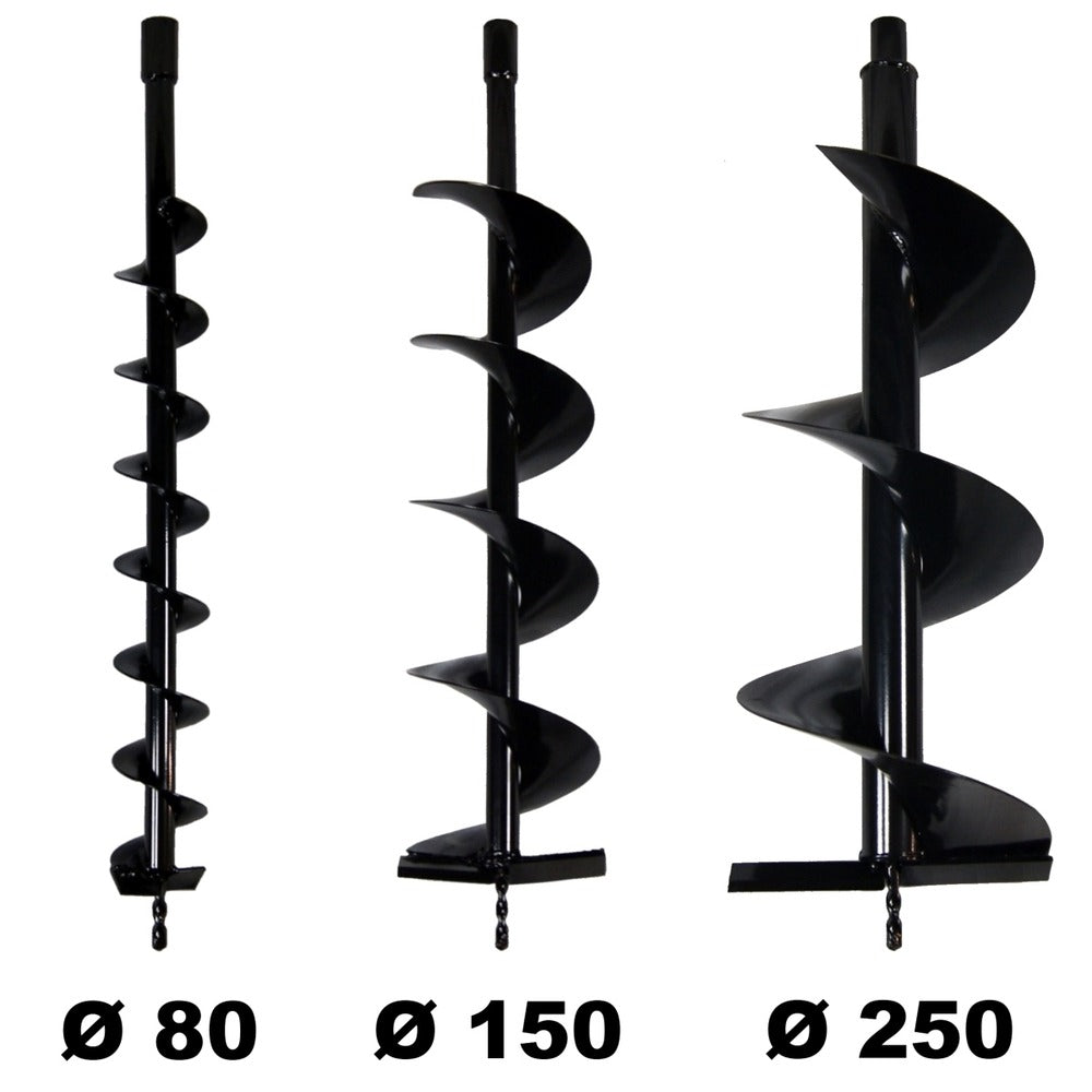  Lot De Mèches ø 80 + 150 + 250 Mm Pour Tarière Thermique