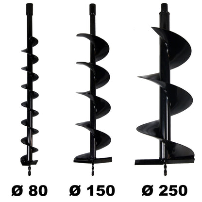  Lot De Mèches ø 80 + 150 + 250 Mm Pour Tarière Thermique