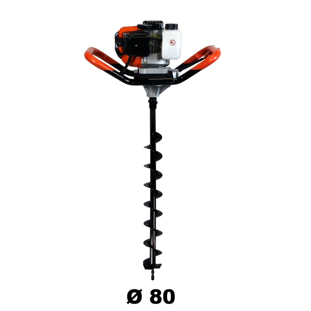  Tarière Thermique 52 Cm3, 3 Cv + Mèche 80 Mm