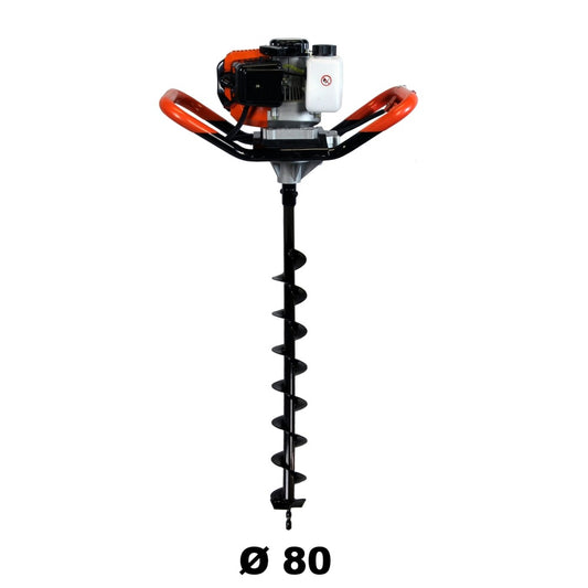  Tarière Thermique 52 Cm3, 3 Cv + Mèche 80 Mm
