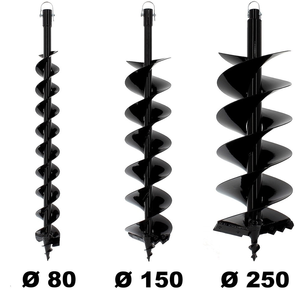  Lot De Mèches Semi-professionnelles ø 80 + 150 + 250 Mm Pour Tarière Thermique