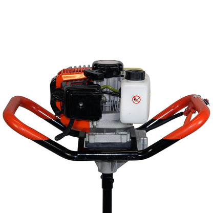  Tarière Thermique 52 Cm3, 3 Cv + Lot De 3 Mèches (100, 200 Et 300 Mm)