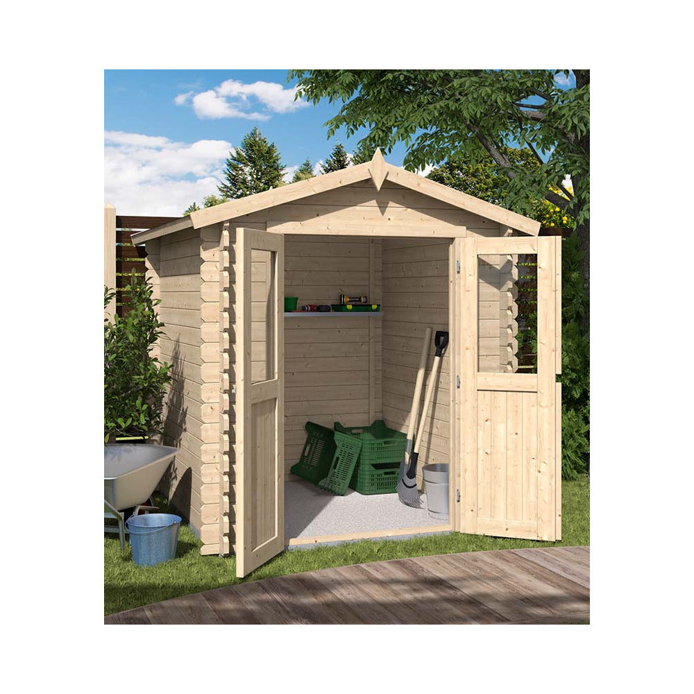  Abri De Jardin En Bois Double Pente Mini 180 X 180 Cm