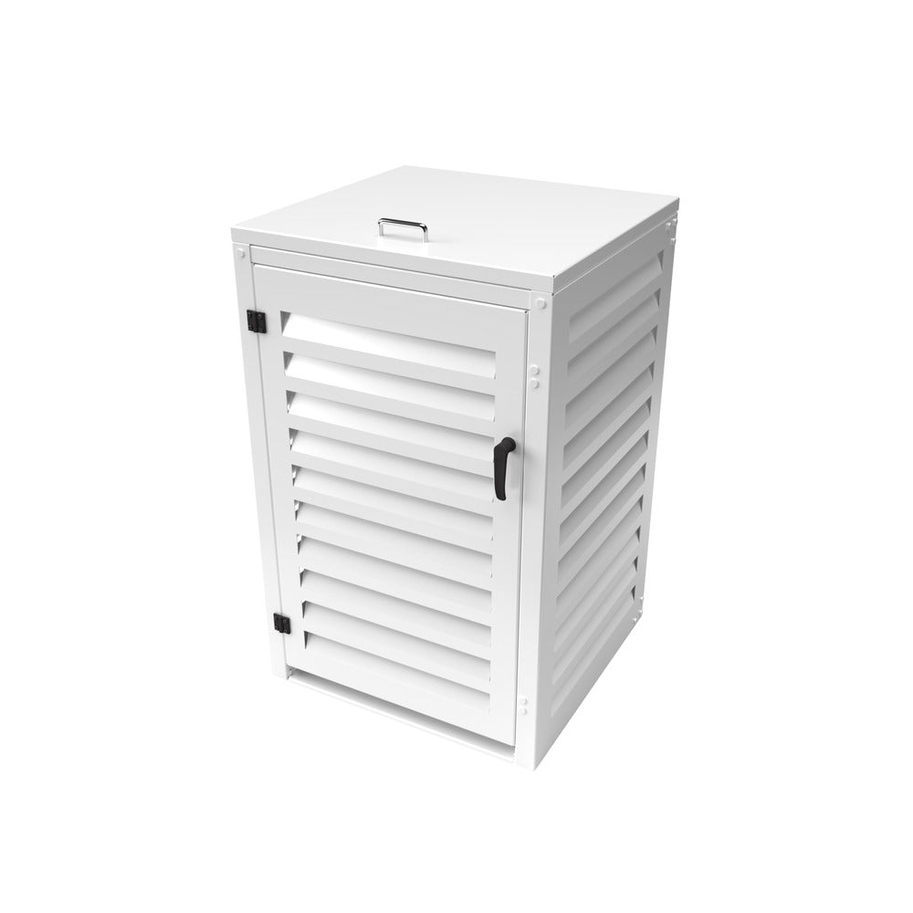  Abri Poubelle Simple En Aluminium Thermolaqué 1x360 Litres - Blanc