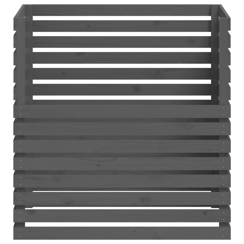 VIDAXL Composteur Gris 100x100x102 Cm Bois Massif De Pin